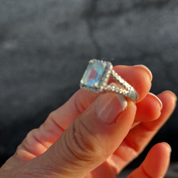Aqua marine birthstone ring size 8 - Picture 5 of 7